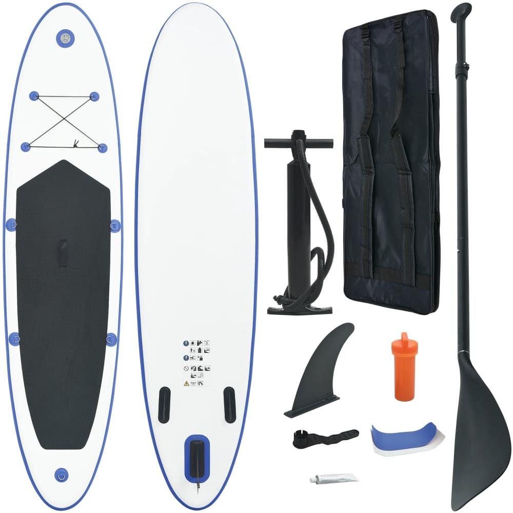 Set Tavola da SUP e Surf Gonfiabile Blu e Bianco - Foto 1