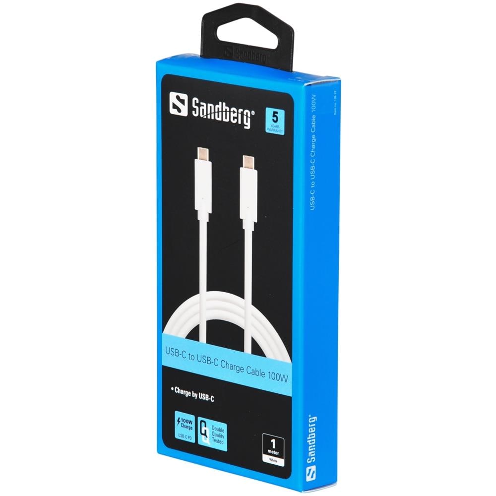USB C USB C Maschio Maschio Bianco cavo USB 1m - Foto 3