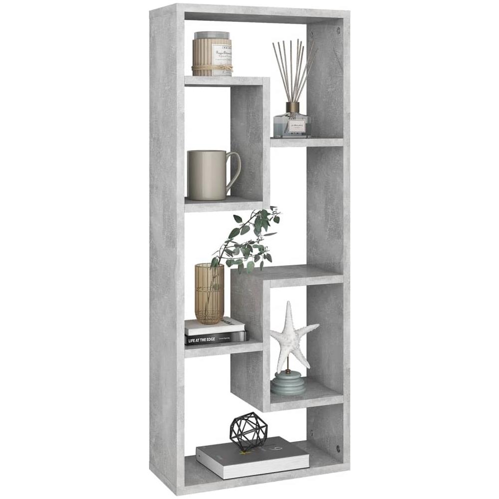 Scaffale a Parete Grigio Cemento 36x16x90 cm Legno Multistrato - Foto 2