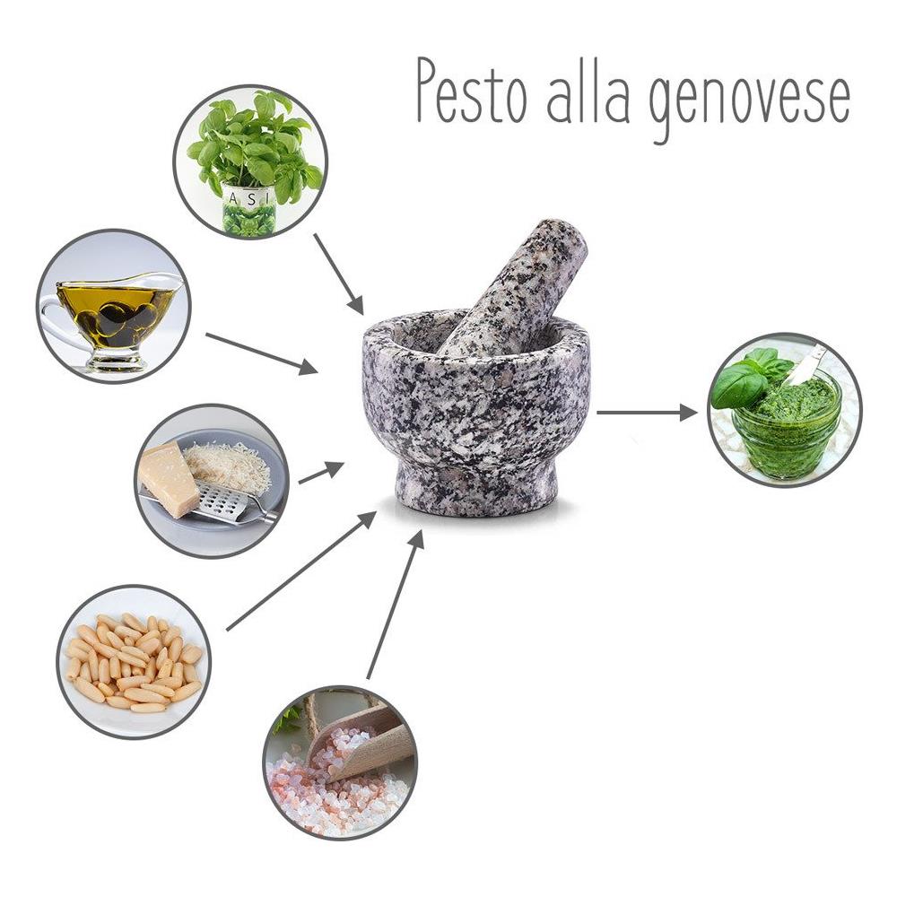 Mortaio Da Cucina Granit Con Pestello, Ø 9 X 6,5 Cm - Foto 2