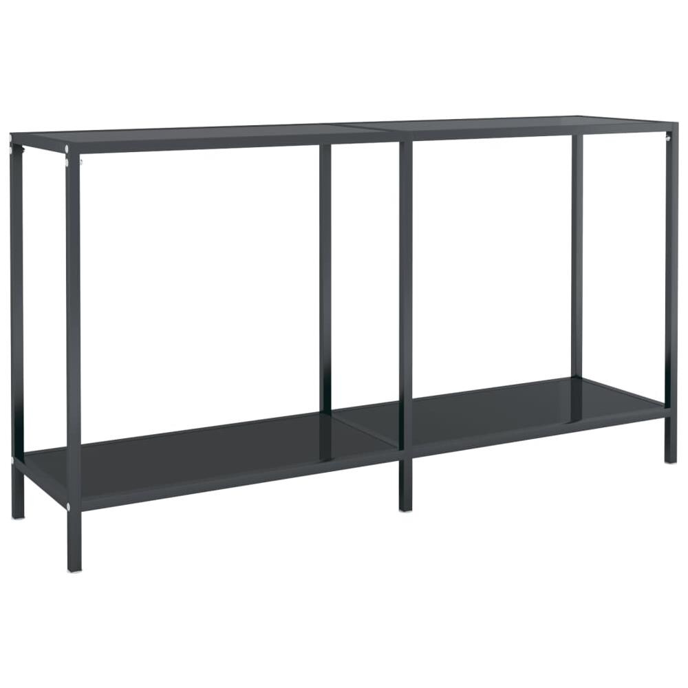 Tavolo Consolle Nero 140x35x75,5 Cm In Vetro Temperato - Foto 2