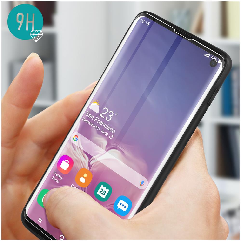 Pack Protezione Samsung Galaxy S10 Cover Nera E Vetro Temperato 9h Bordo Nero - Foto 2