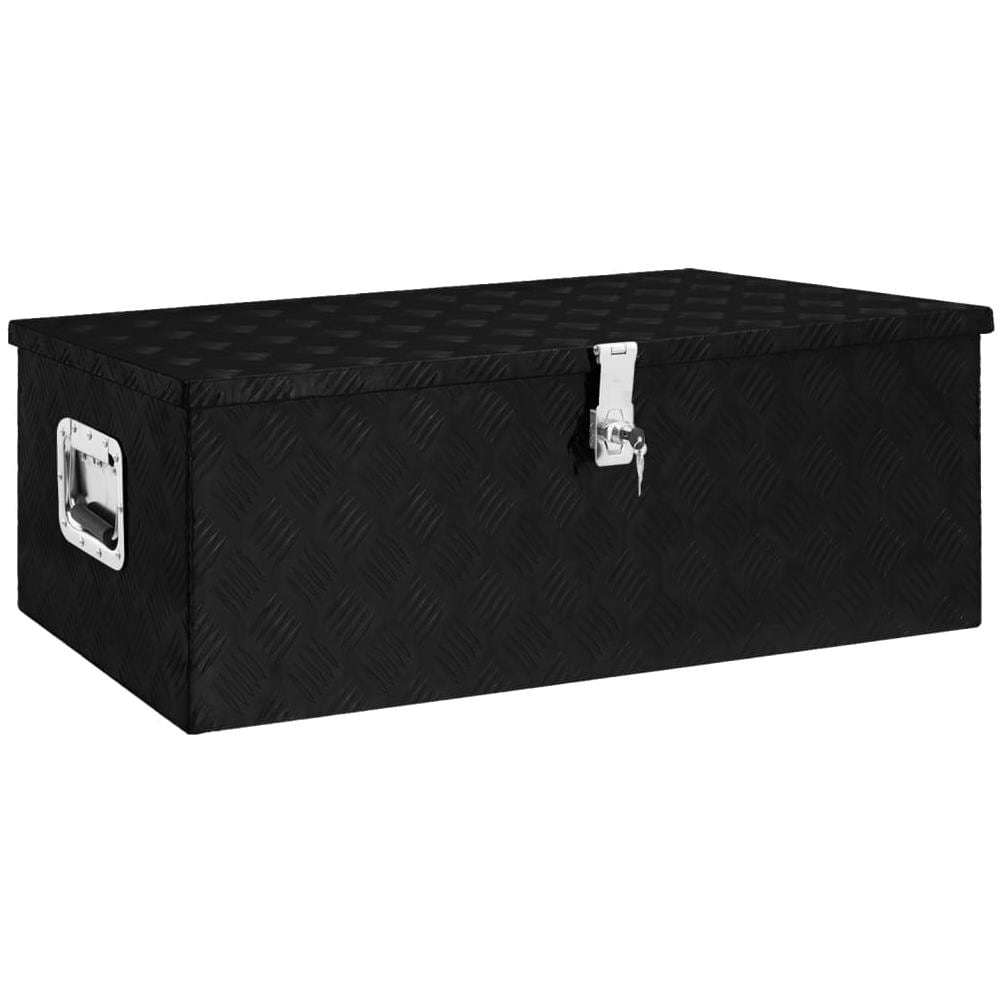 Contenitore Portaoggetti Nero 90x47x33,5 Cm In Alluminio - Foto 1