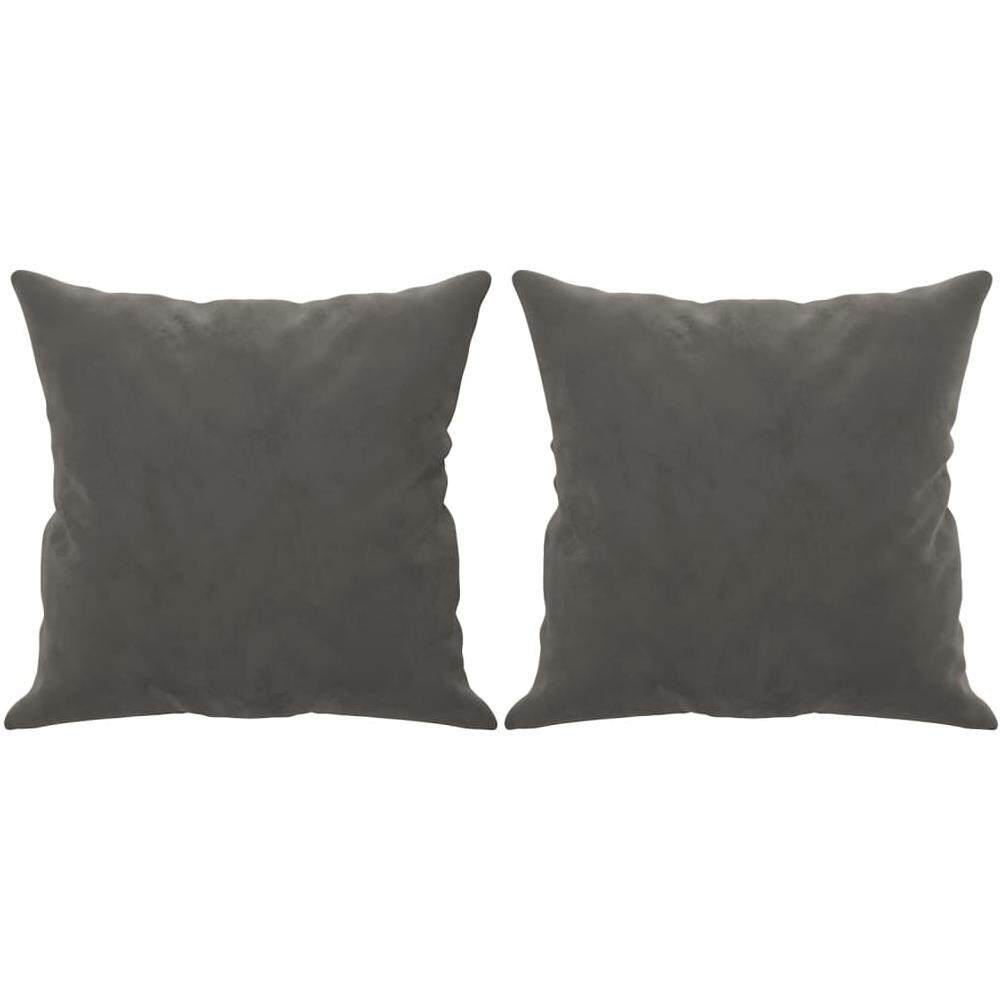 Cuscini Decorativi 2 Pz Grigio Scuro 40x40 Cm In Velluto - Foto 2