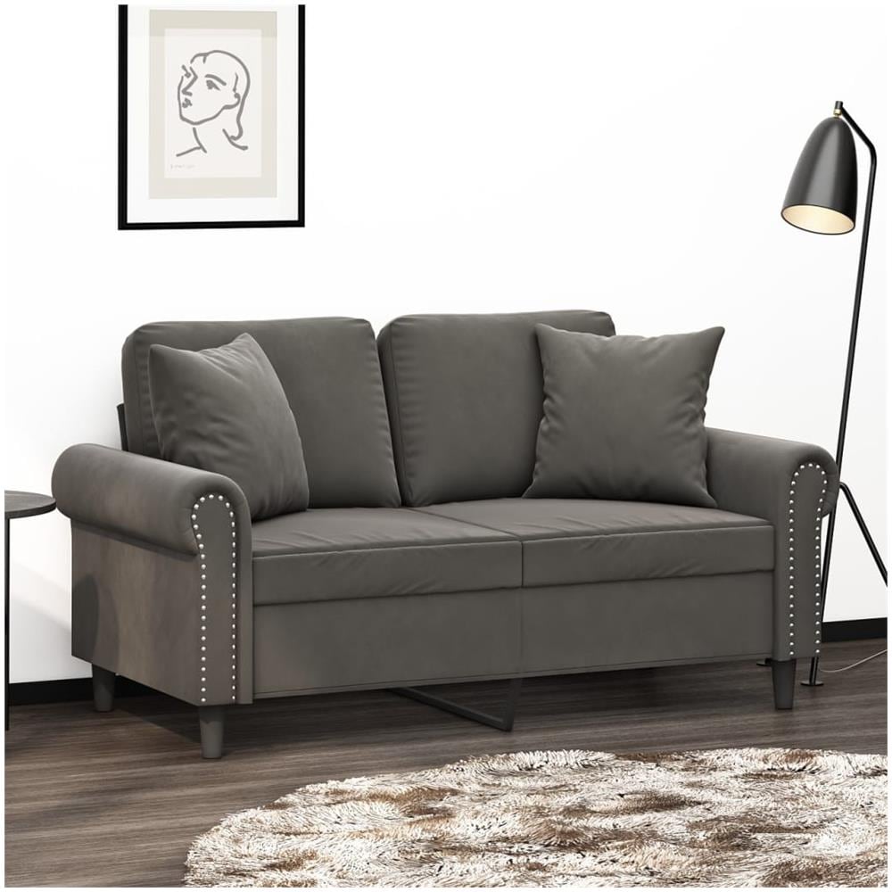 Cuscini Decorativi 2 Pz Grigio Scuro 40x40 Cm In Velluto - Foto 1