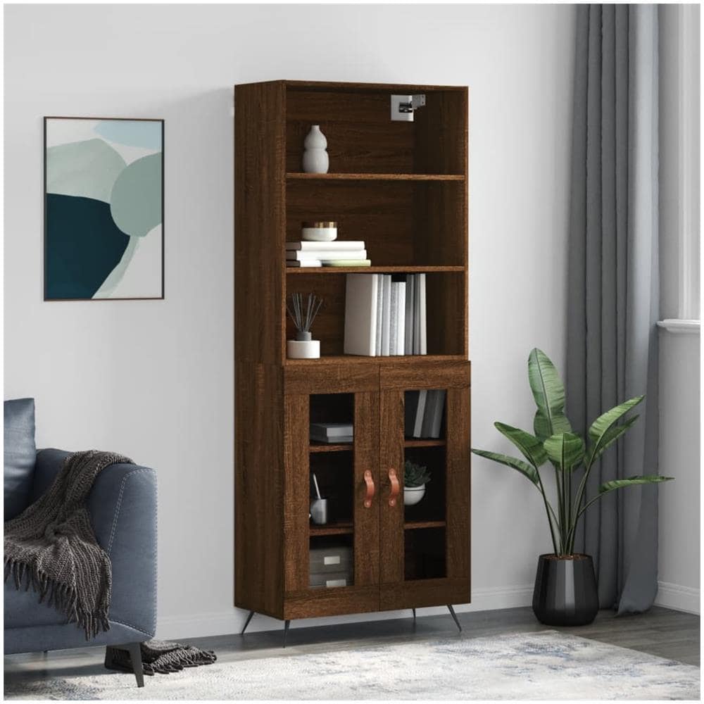 Credenza VidaXL In Legno Multistrato Rovere Marrone – 80x33x70 Cm – Mobile TV O Contenitore Per Soggiorno - 3