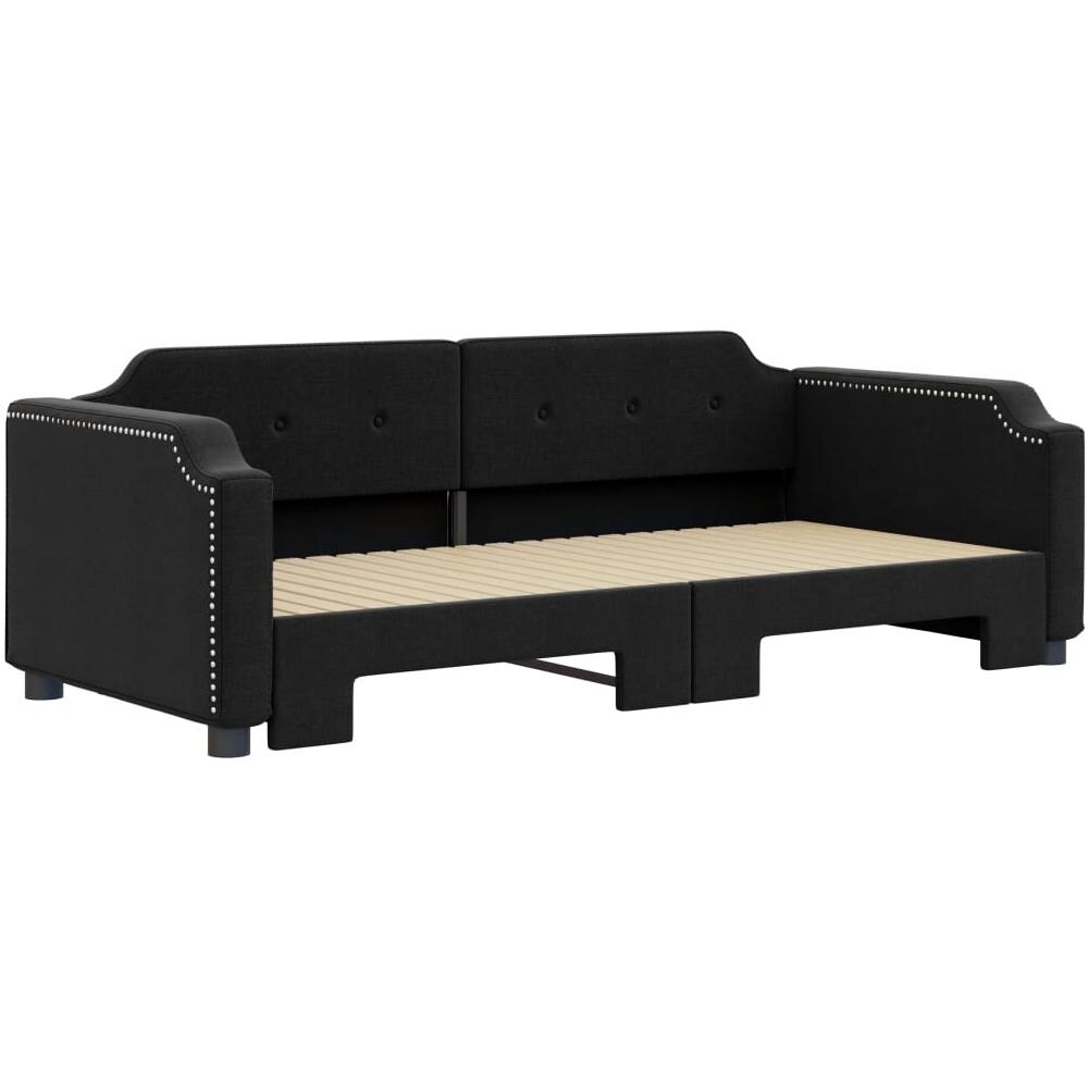 Divano Letto Con Letto Estraibile Nero 100x200 Cm In Tessuto - Foto 3