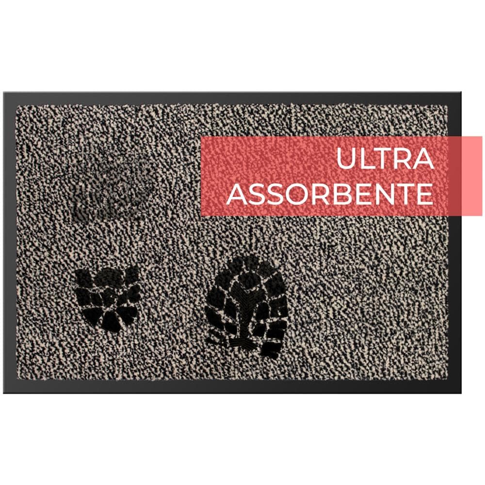 Tappeto Zerbino Entrata Ingresso Casa Esterno Interno Antiscivolo Asciugapassi Nevada 40x60 Beige - Foto 4