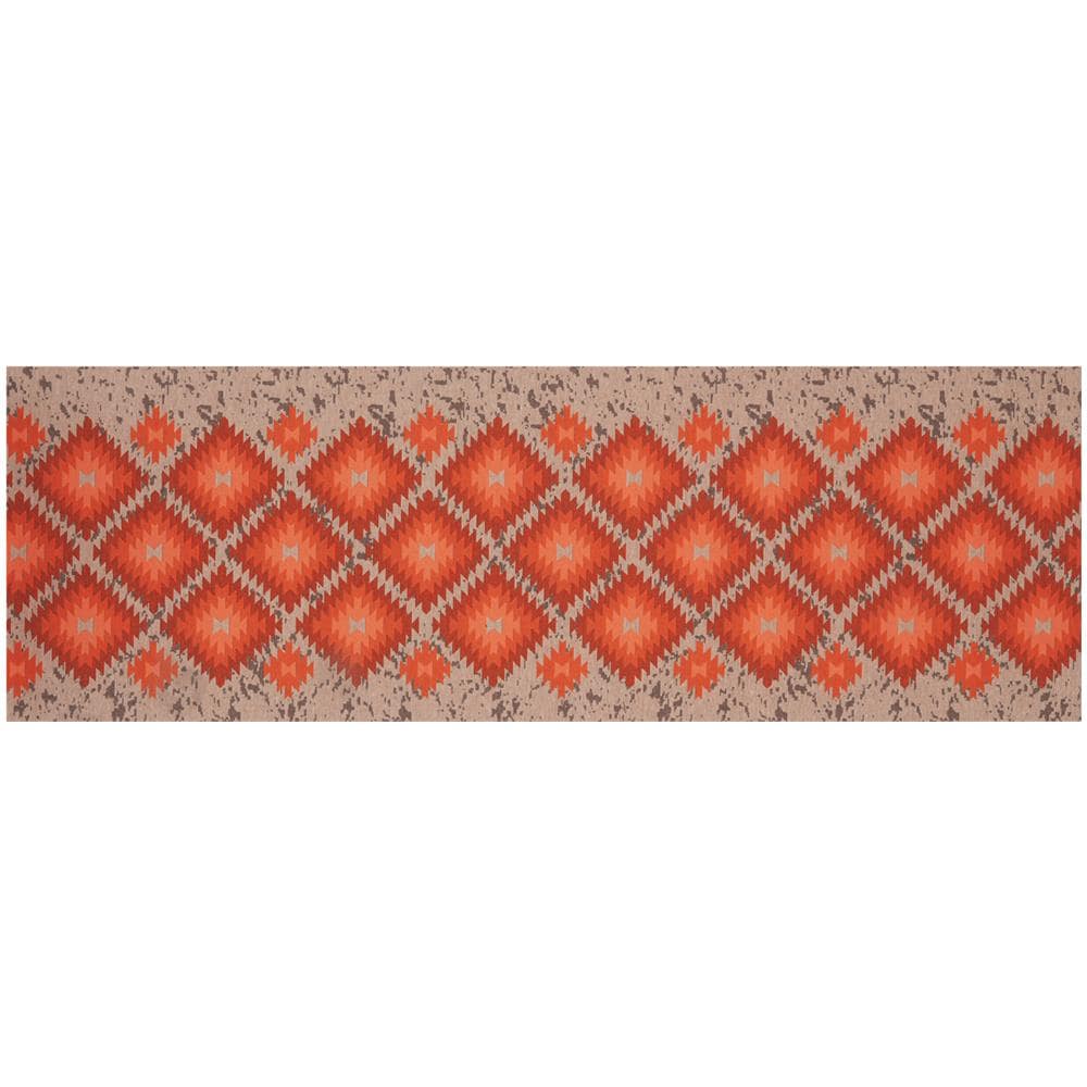 Tappeto Passatoia In Tessuto Jacquard Linea Emozioni Disegno Oasi Arancio 57x320 Arancio - Foto 1