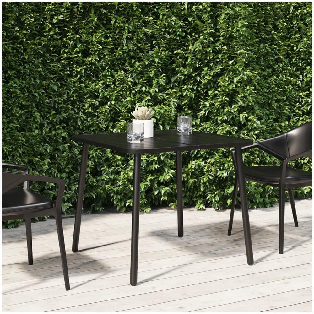 Tavolo Da Giardino Antracite 80x80x71 Cm Acciaio - Foto 1