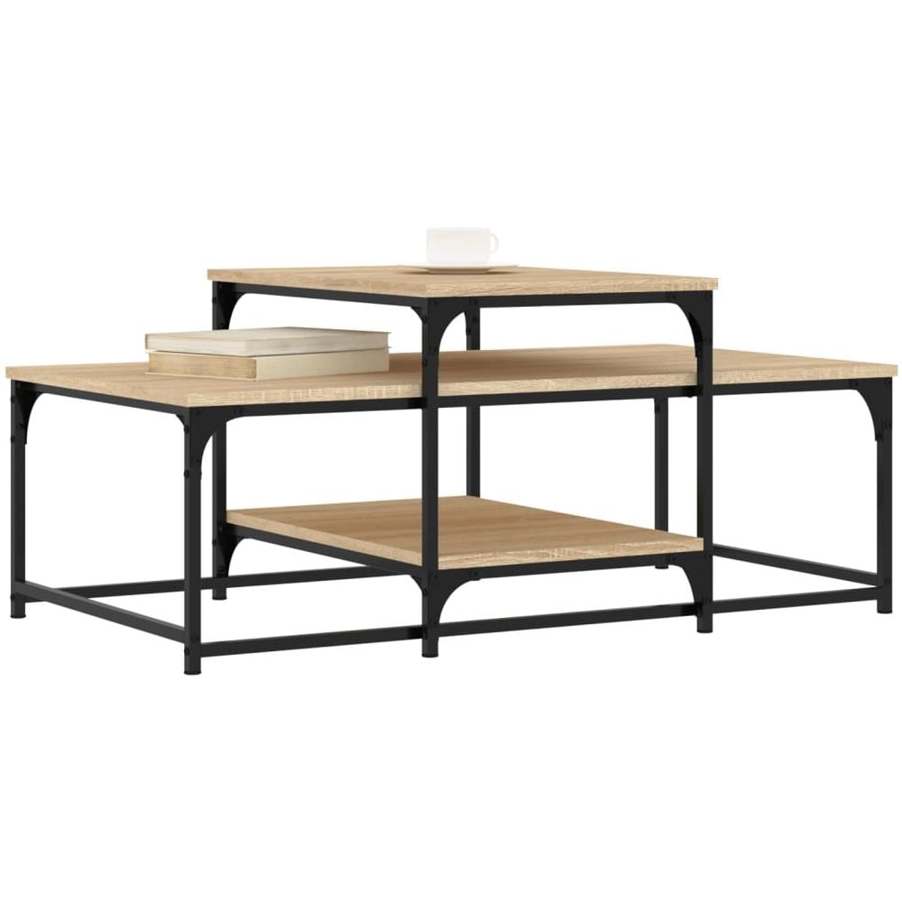 Tavolino Da Salotto Rovere Sonoma 102x60x45cm Legno Multistrato - Foto 3