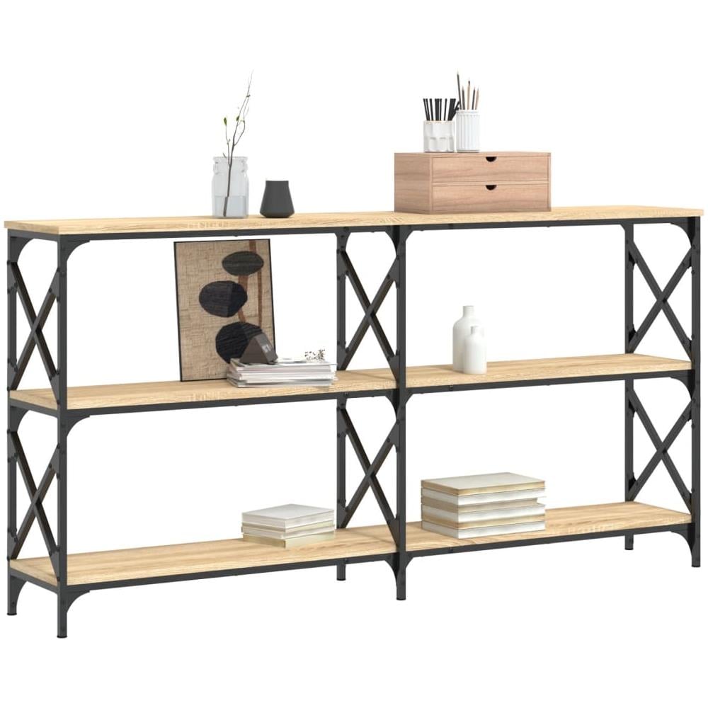 Tavolo Consolle Rovere Sonoma 156x28x80,5 Cm Legno Multistrato - Foto 3