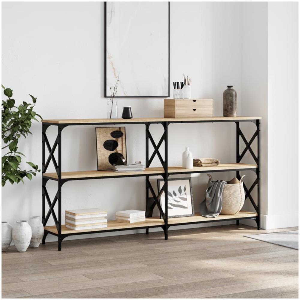 Tavolo Consolle Rovere Sonoma 156x28x80,5 Cm Legno Multistrato - Foto 1