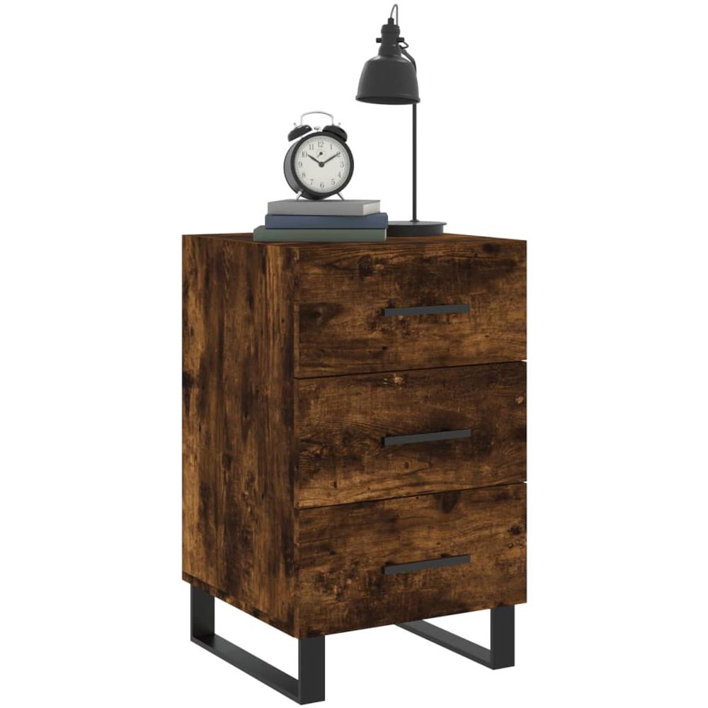 Comodino Rovere Fumo 40x40x66 Cm In Legno Multistrato - Foto 3