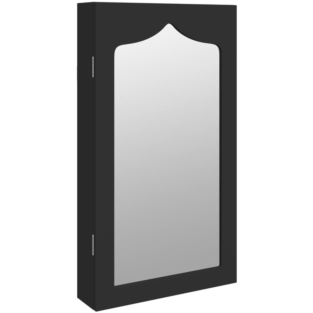 Armadio Portagioie Con Specchio A Muro Nero 37,5x10x67 Cm - Foto 2