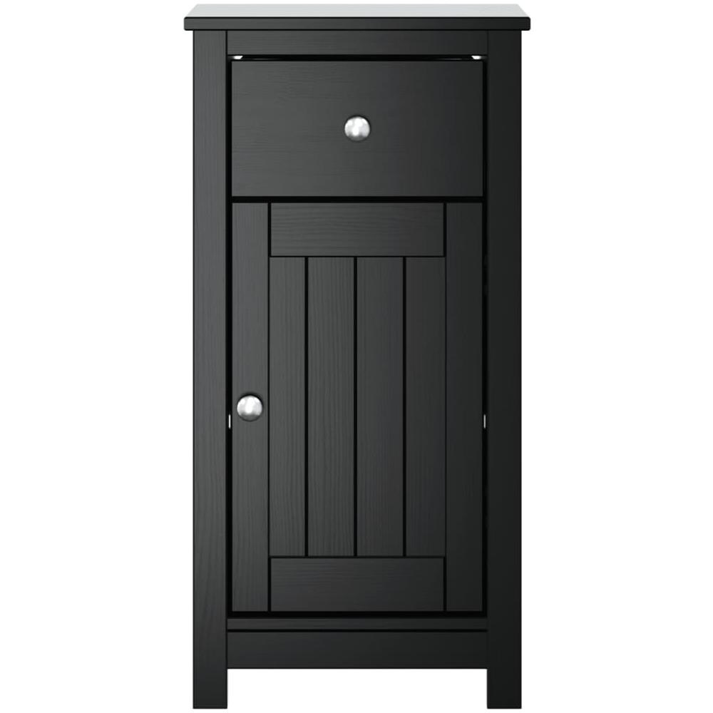 Mobile Da Bagno Berg Nero 40x34x80 Cm In Legno Massello Di Pino - Foto 3