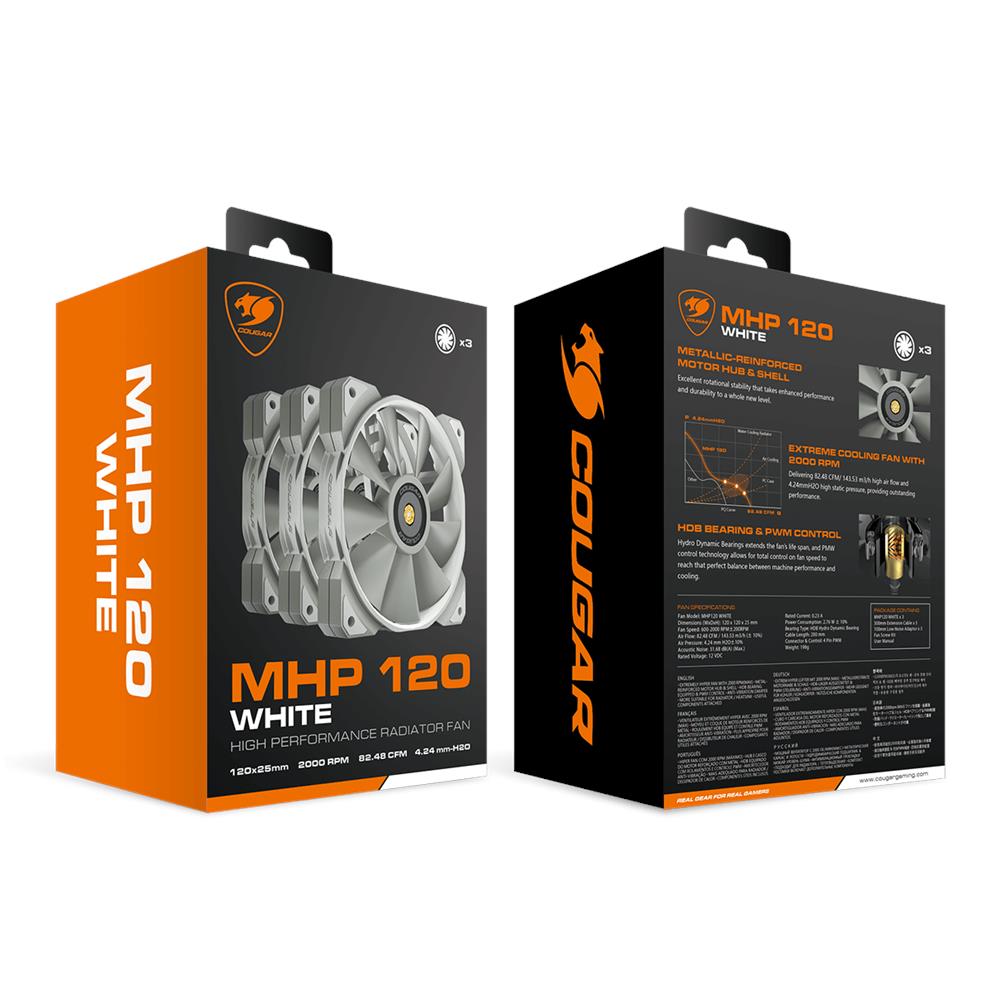 3MMHP12W3.0001 sistema di raffreddamento per computer Case per computer Raffreddatore d'aria 12 cm Bianco 3 pz - Foto 6