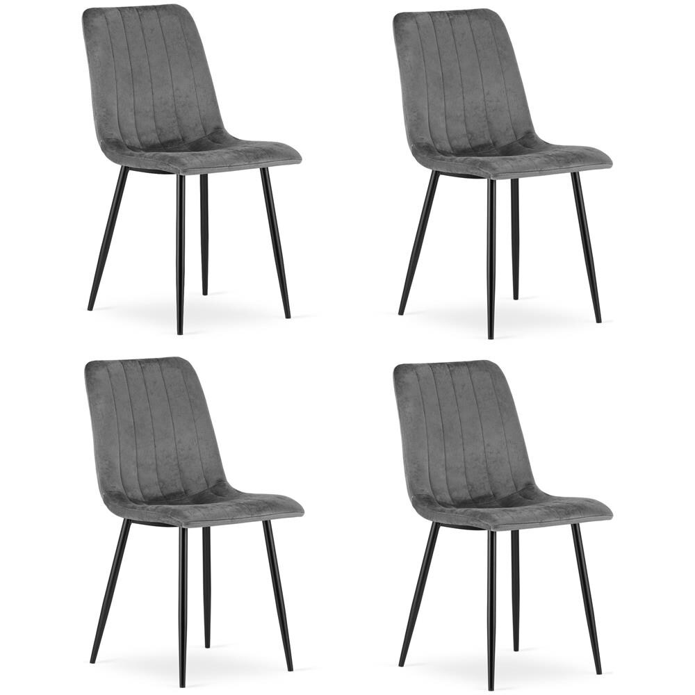 Set di 4 sedie JEWA in velluto grigio scuro | durevole | comYERRable - Foto 1