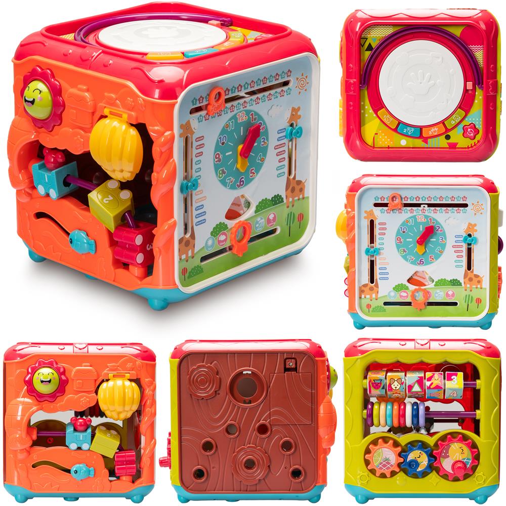 Cubo puzzle sorter blocchi educativi gioco sensoriale interattivo rosso - Foto 1