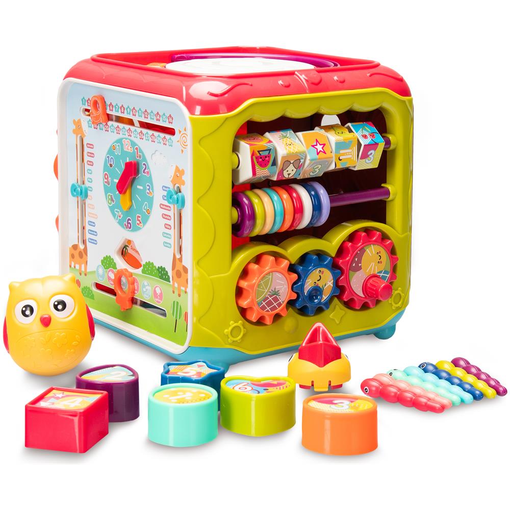 Cubo puzzle sorter blocchi educativi gioco sensoriale interattivo rosso - Foto 2