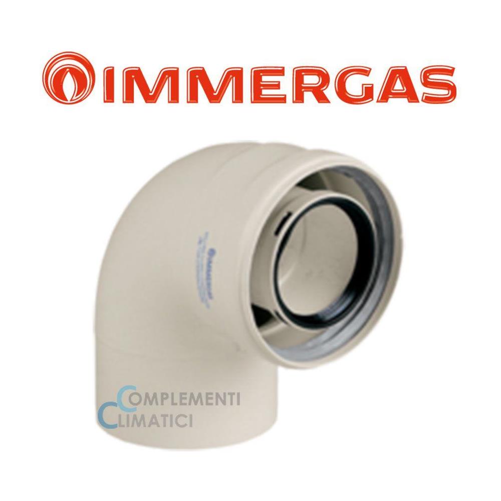 Kit Curva 90° Scarico Fumi Coassiale 60/100 Pps 3.012093 - Bianco A Magazzino - Foto 2