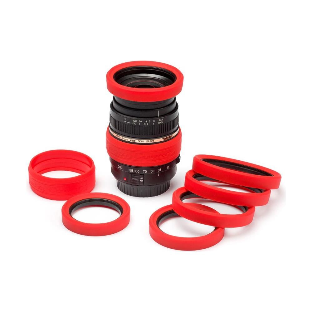 Anello Paraurti In Silicone Per Obiettivo Lens Rim Protettivo 58mm Rosso - Foto 1
