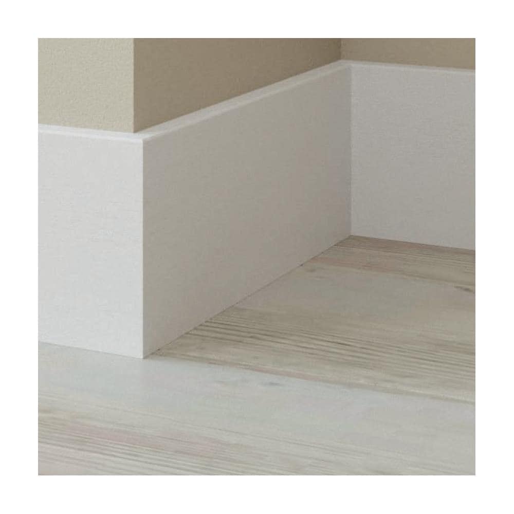 Battiscopa In Legno Massello Super Alto Squadrato Moderno 120x14 Bianco O Grezzo - Foto 1