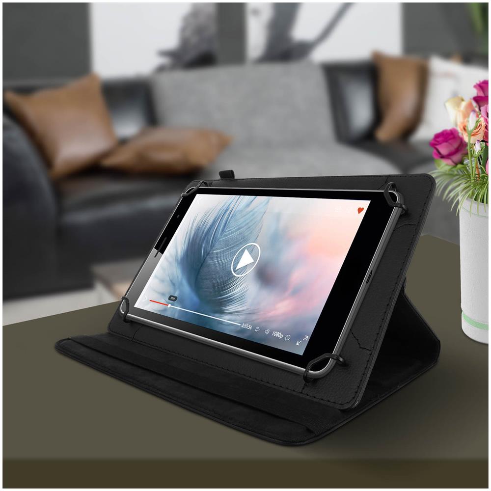 Custodia Tablet 7'' Universale Sportellino Funzione Stand Girevole 360° Nero - Foto 5