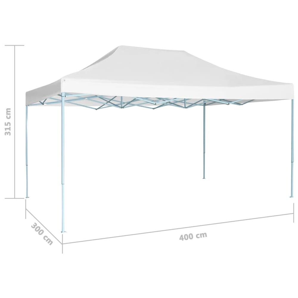 Gazebo Professionale Pieghevole 3x4m Acciaio Bianco - Foto 5