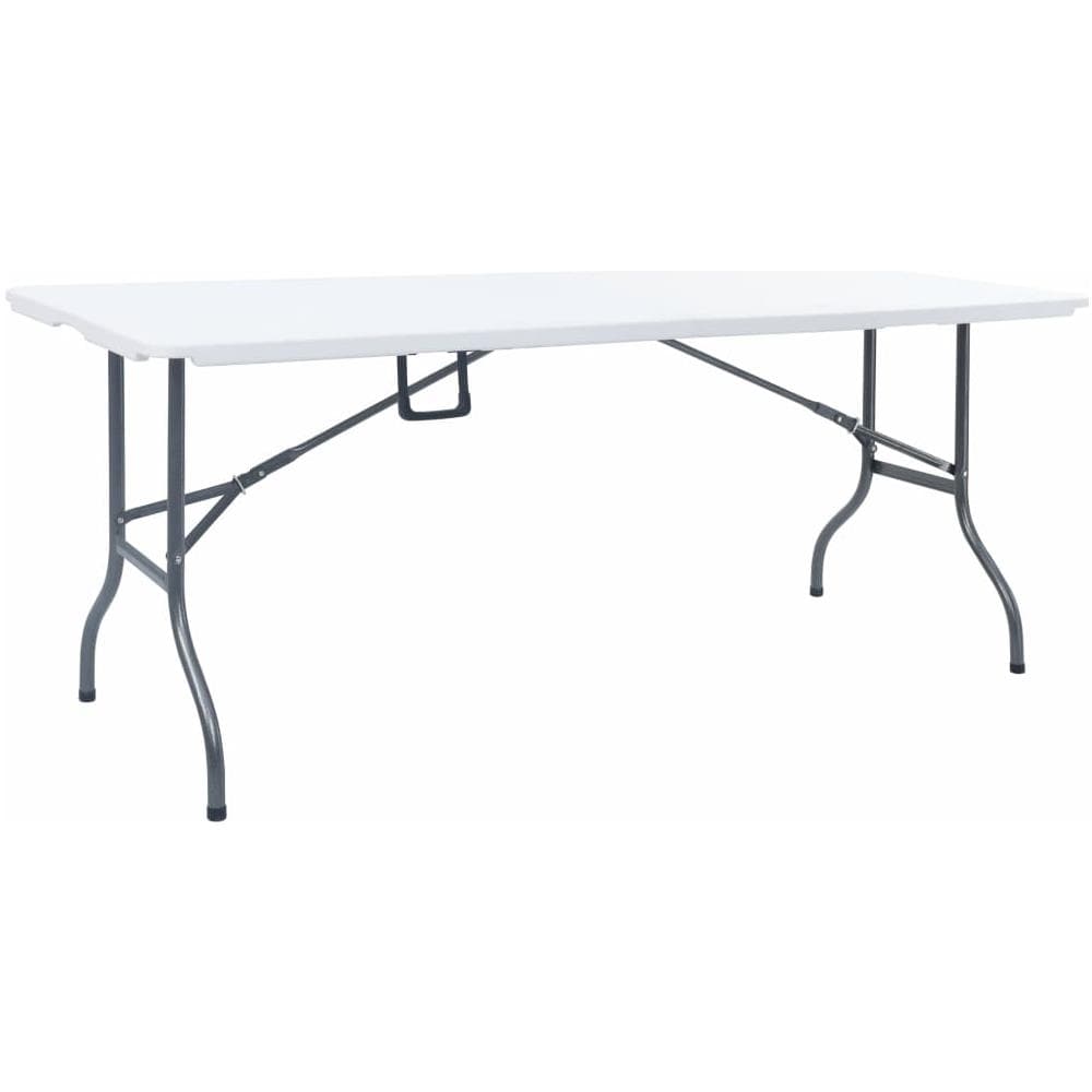 Tavolo Da Giardino Pieghevole Bianco 180x72x72 Cm In Hdpe - Foto 1