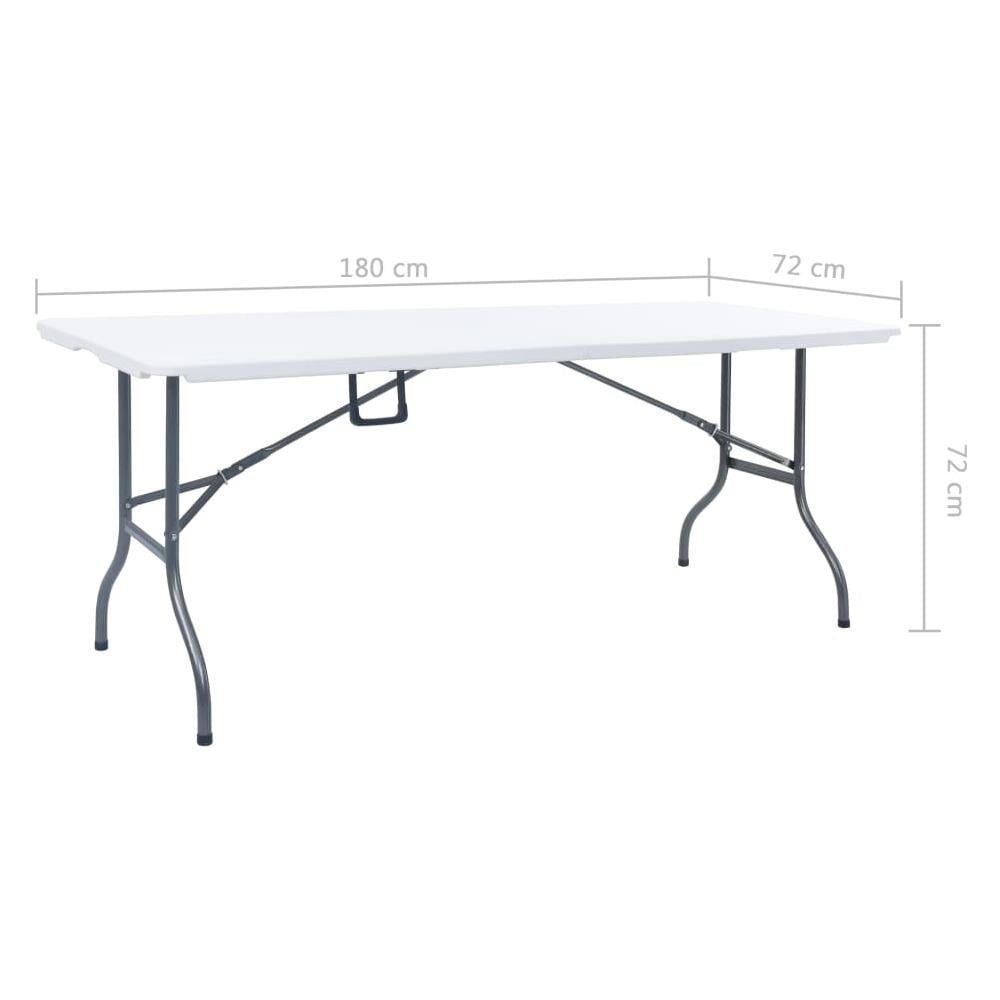 Tavolo Da Giardino Pieghevole Bianco 180x72x72 Cm In Hdpe - Foto 8