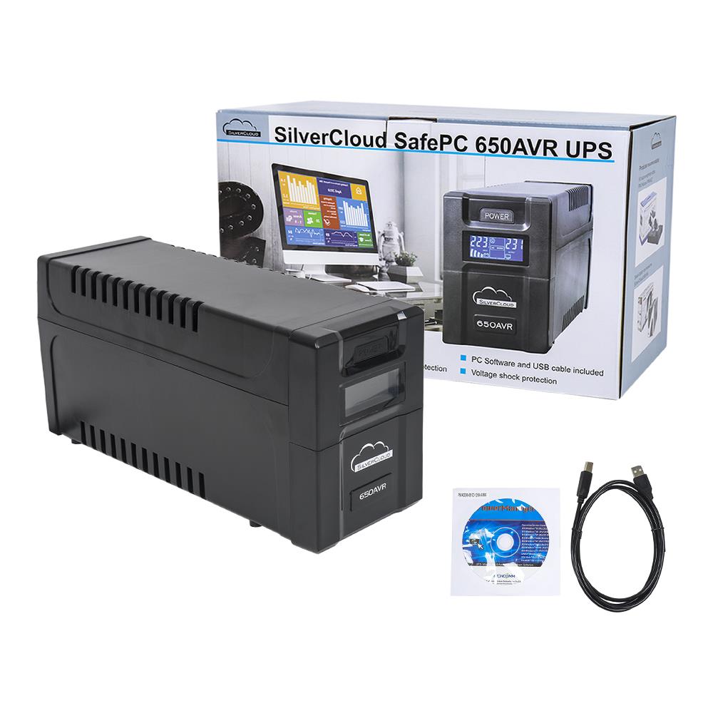 Ups Safepc 650avr Power 360 W Schermo Lcd Software Di Monitoraggio Del Pc - Foto 1