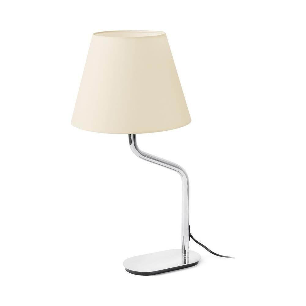 Lampada Da Tavolo Rotonda Tapered Beige, E27 - Foto 1