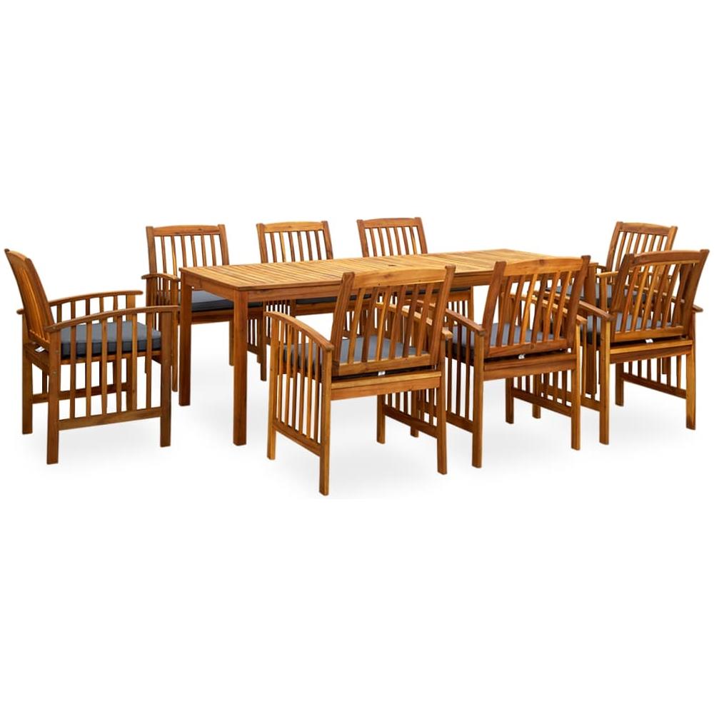 Set Da Pranzo Da Giardino 9 Pz Con Cuscini Massello Di Acacia - Foto 1
