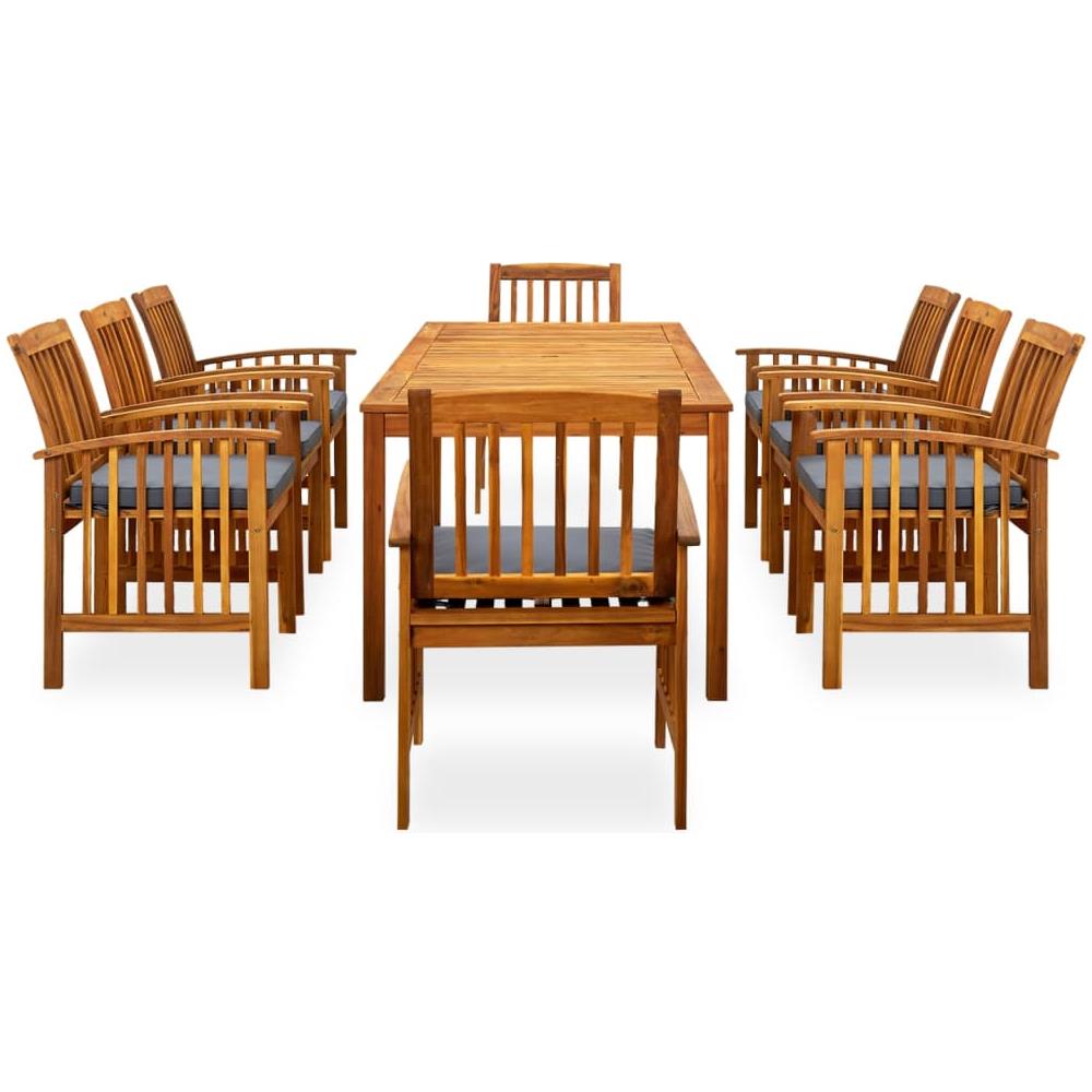 Set Da Pranzo Da Giardino 9 Pz Con Cuscini Massello Di Acacia - Foto 2