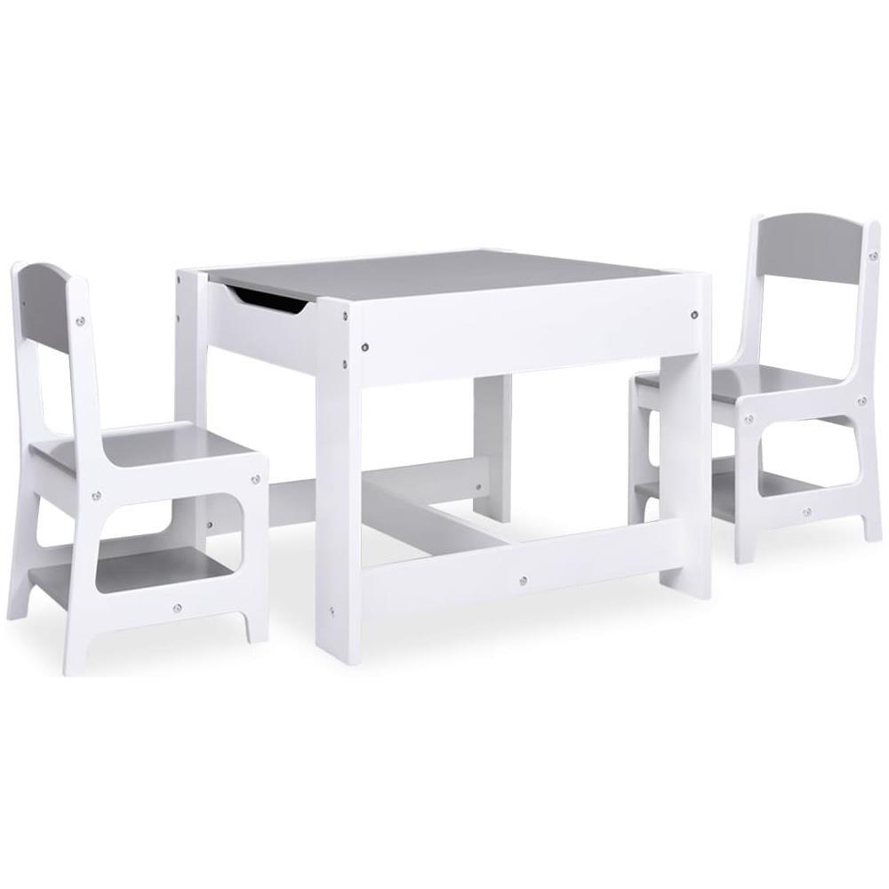 Tavolo per Bambini con 2 Sedie Bianco in MDF - Foto 2