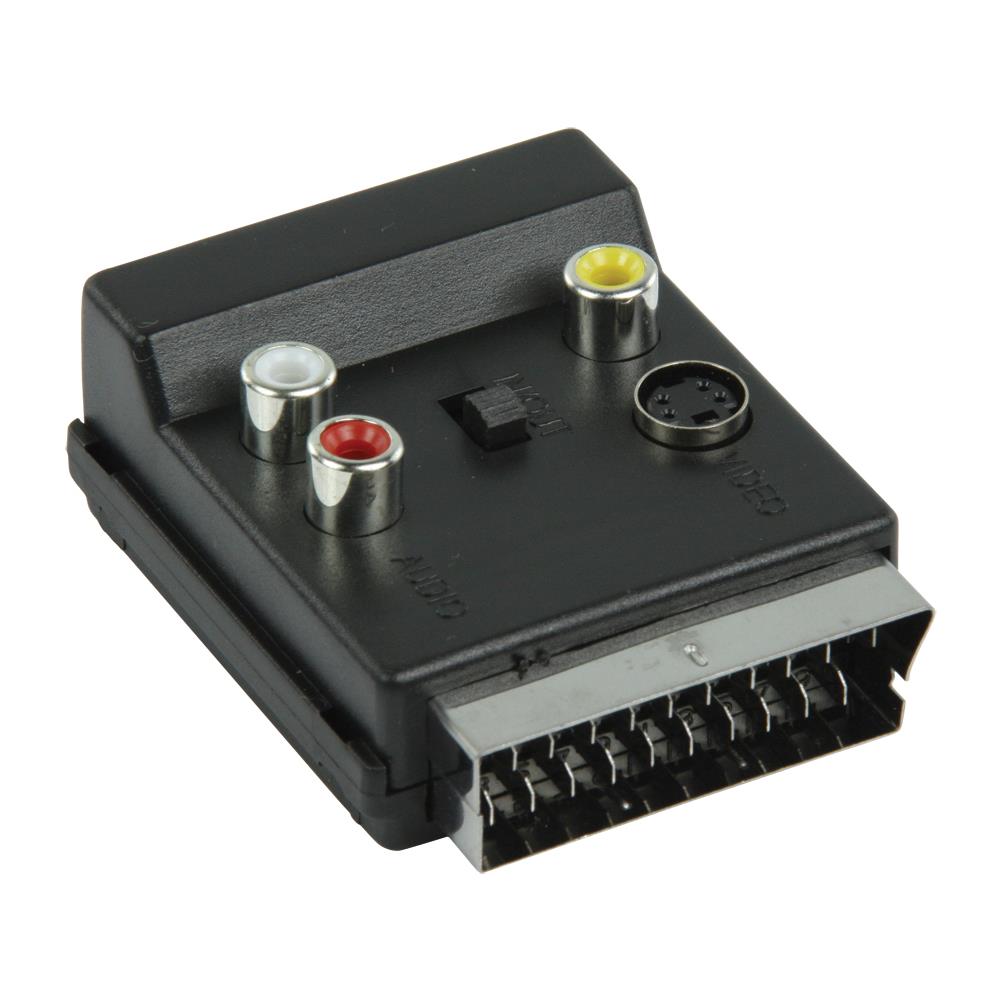 SCART 60, 2x SCART, 3x RCA + SVHS, Maschio / femmina, Nero, Plastica, 5,5 cm - Foto 2