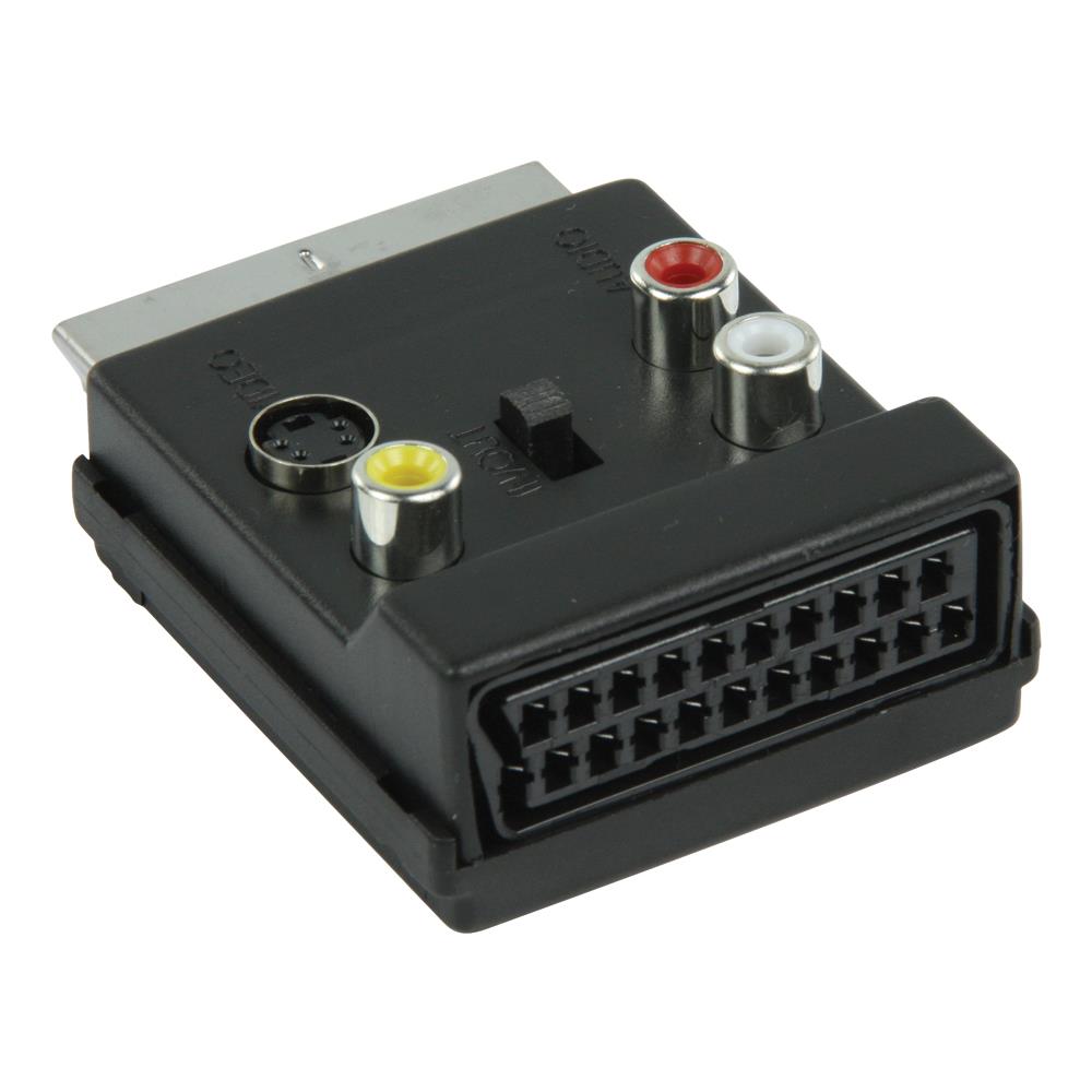 SCART 60, 2x SCART, 3x RCA + SVHS, Maschio / femmina, Nero, Plastica, 5,5 cm - Foto 4