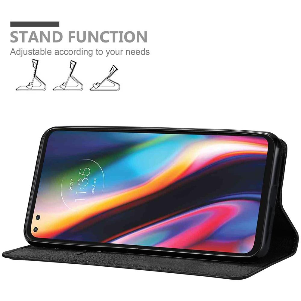 Custodia Compatibile Con Motorola Moto G 5g Plus In Nero Di Notte - Coperchio Protettiva Con Chiusura Magnetica, Funzione Stand E Tasca Per Le Carte - Foto 2