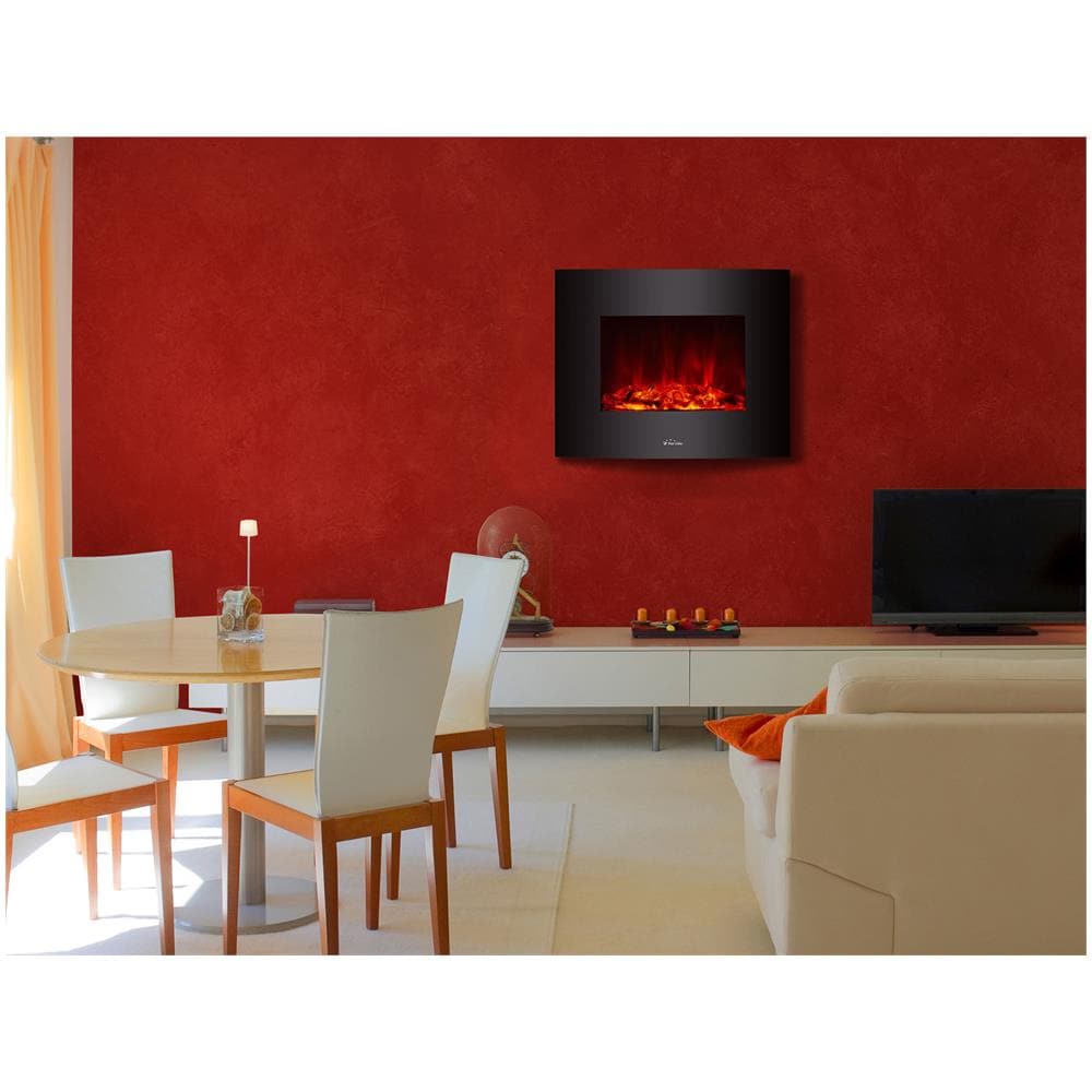 Caminetto Elettrico Con Piede E Frontale Curvo Colore Nero Con Potenza Max 2000 W - Foto 2