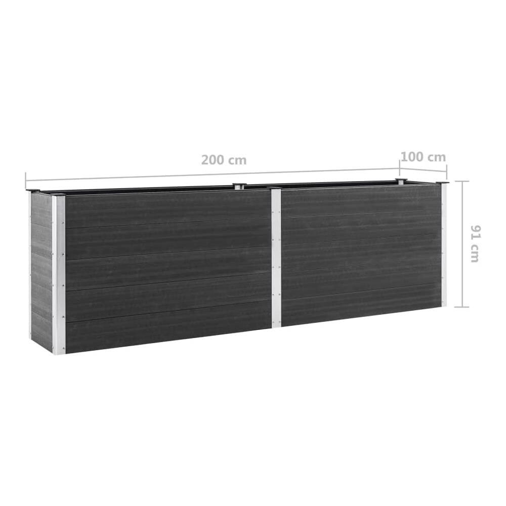 Fioriera Rialzata Da Giardino 200x100x91 Cm In Wpc Grigio - Foto 5