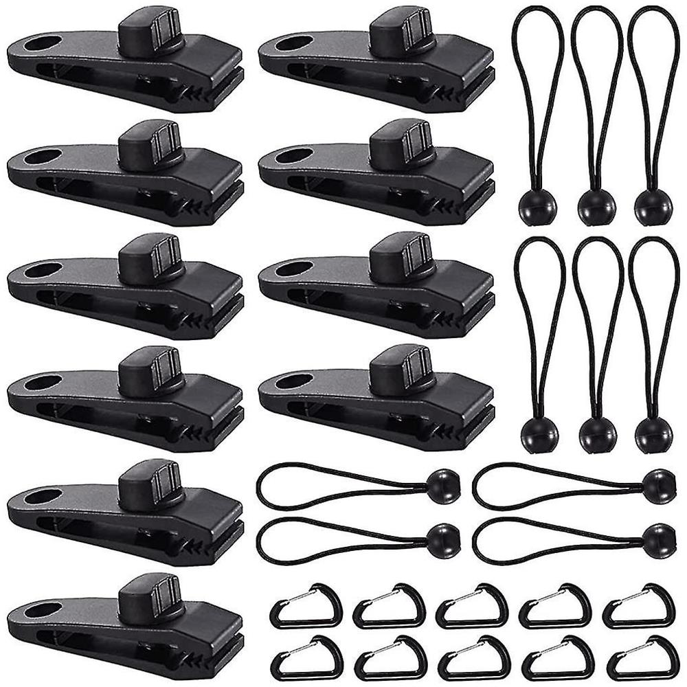 Clip Per Telone GQC Heavy Duty &ndash; Morsetti Resistenti Per Tenda, Campeggio, Barca &ndash; Confezione Multipla Nera