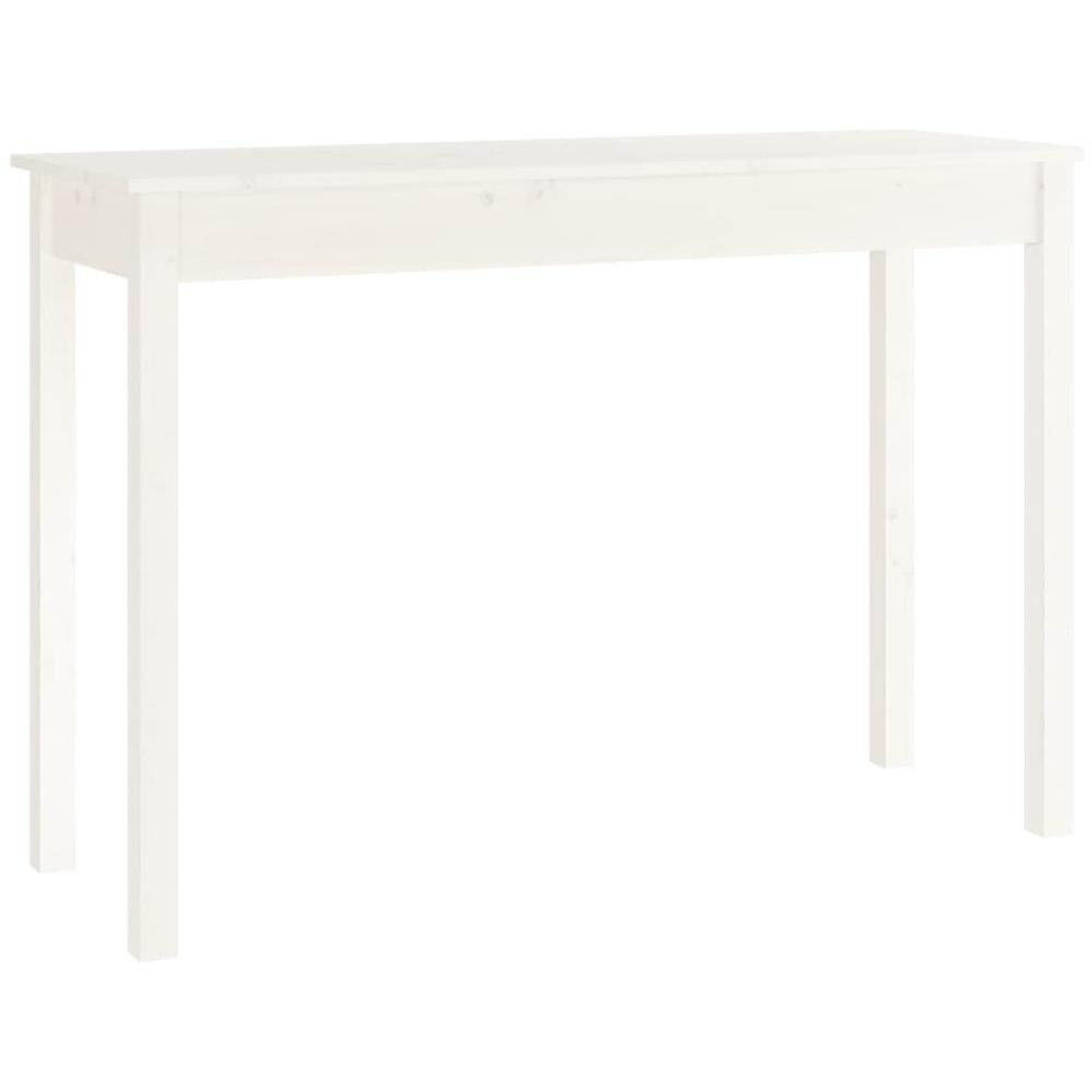 Tavolo Consolle Bianco 110x40x75 Cm In Legno Massello Di Pino - Foto 2