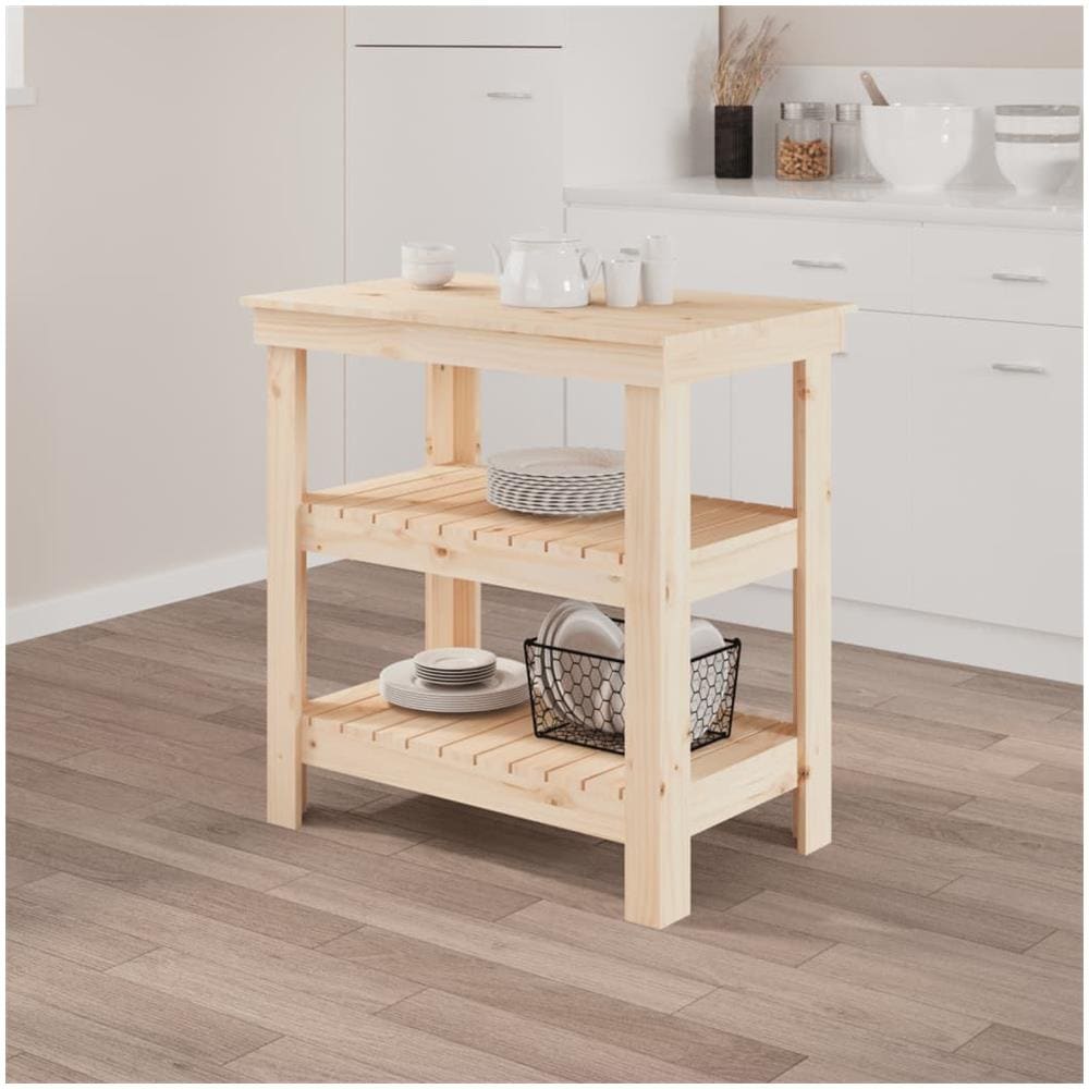 Banco da Lavoro 78,5x50x80 cm in Legno Massello di Pino - Foto 1