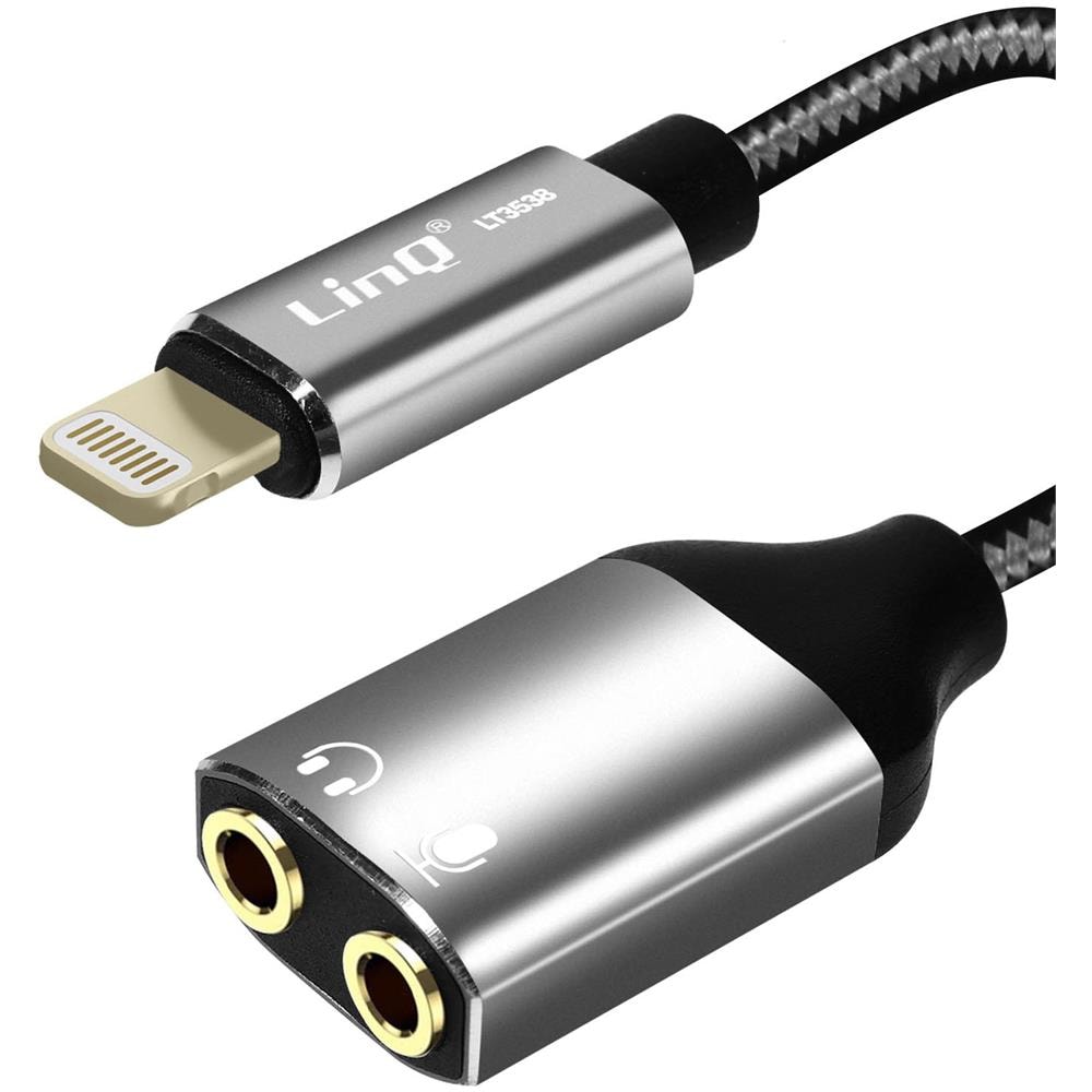 Adattatore Audio Lightning A 2 Jack 3,5 Mm Femmina Per Cuffie E Microfono - Foto 1