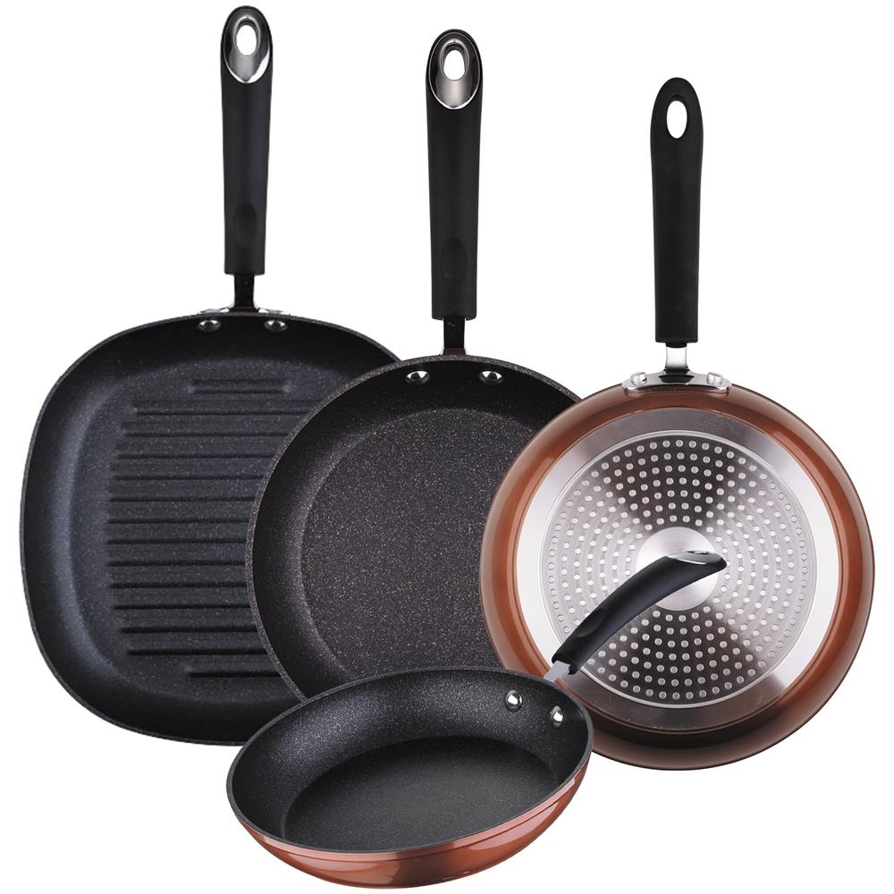 Toledo 8 Pezzi In Acciaio Inox Con Padella (20/24/28 Cm) E Grill 28 Cm Moma In Alluminio Forgiato - Foto 7