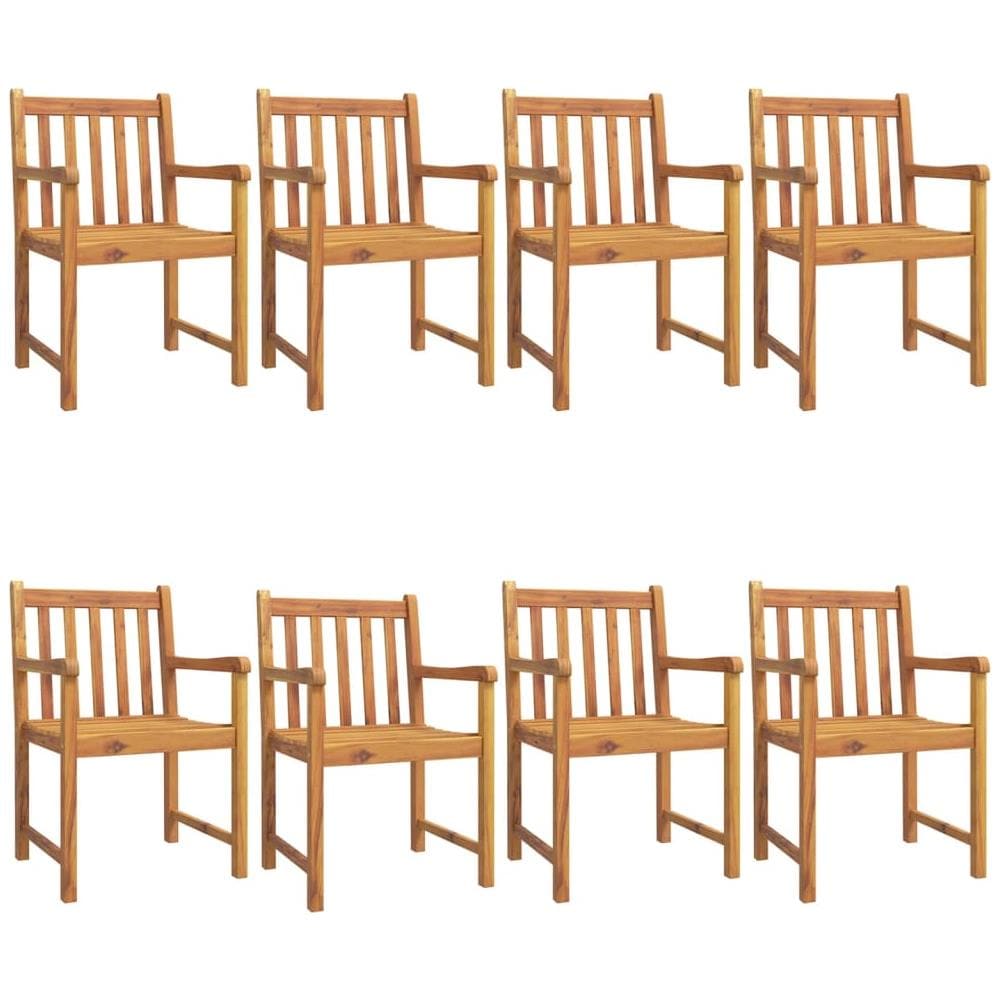 Sedie Da Giardino 8 Pz 56x55,5x90 Cm Legno Massello Di Acacia - Foto 2