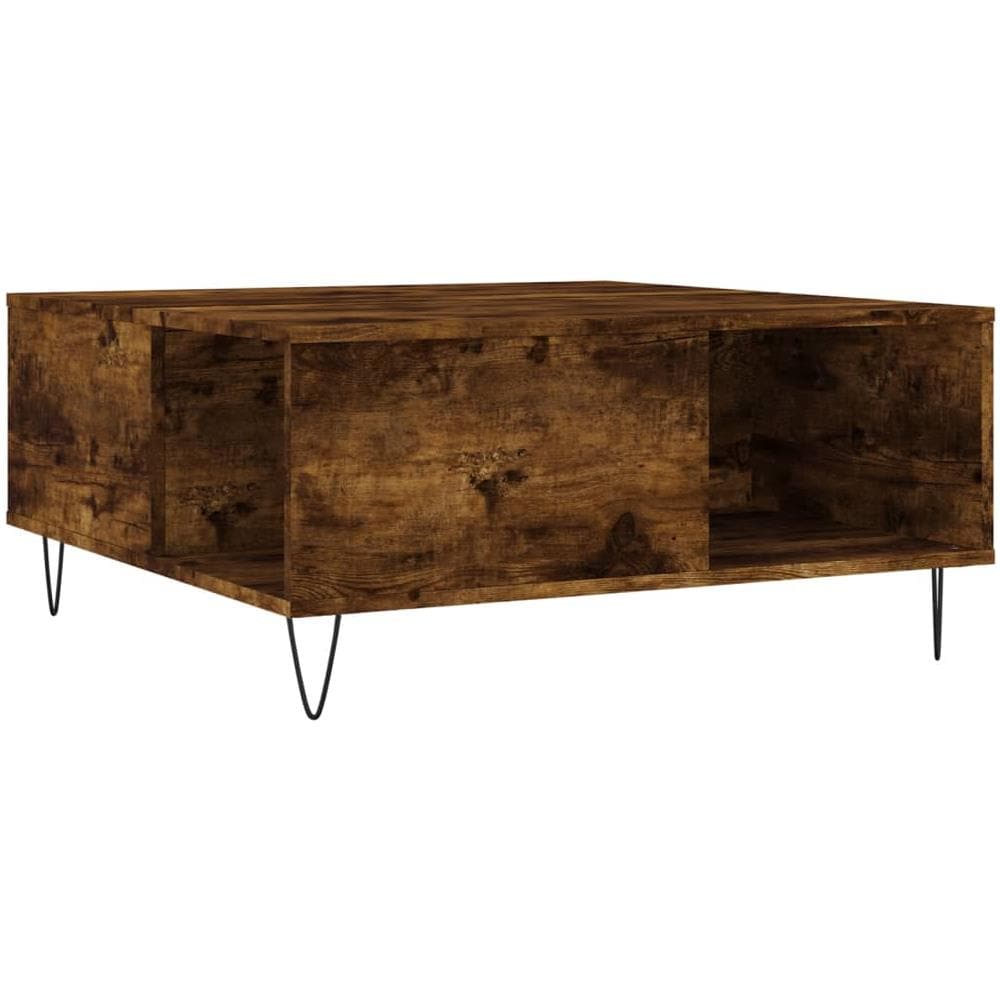 Tavolino Da Salotto Rovere Fumo 80x80x36,5 Cm Legno Multistrato - Foto 2