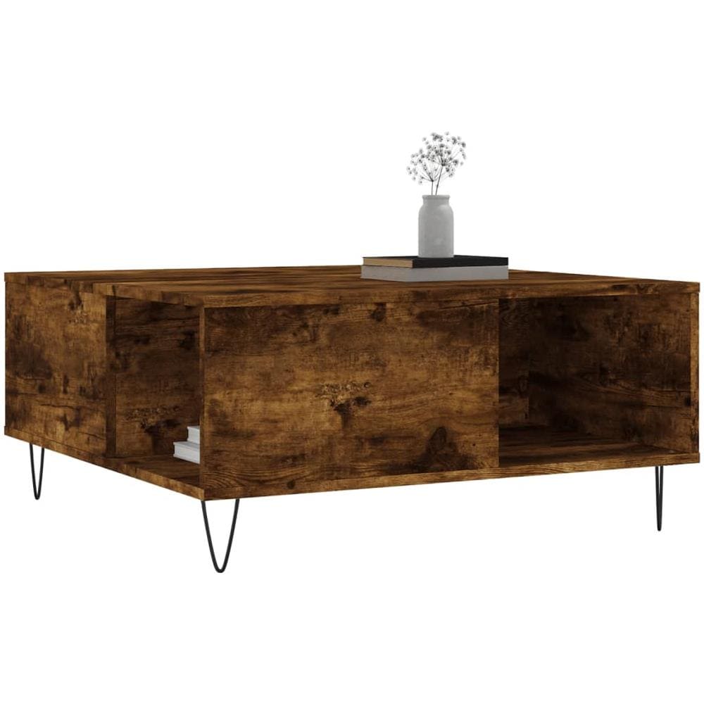 Tavolino Da Salotto Rovere Fumo 80x80x36,5 Cm Legno Multistrato - Foto 3
