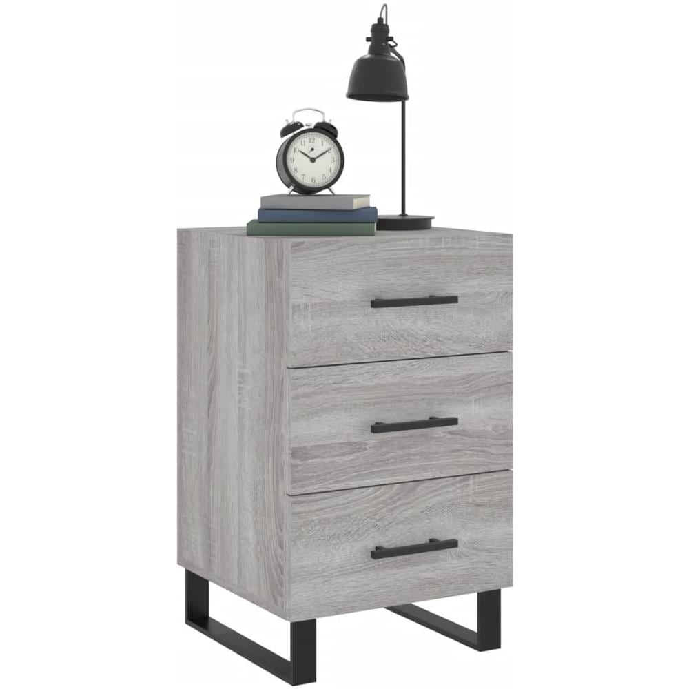 Comodino Grigio Sonoma 40x40x66 Cm In Legno Multistrato - Foto 3